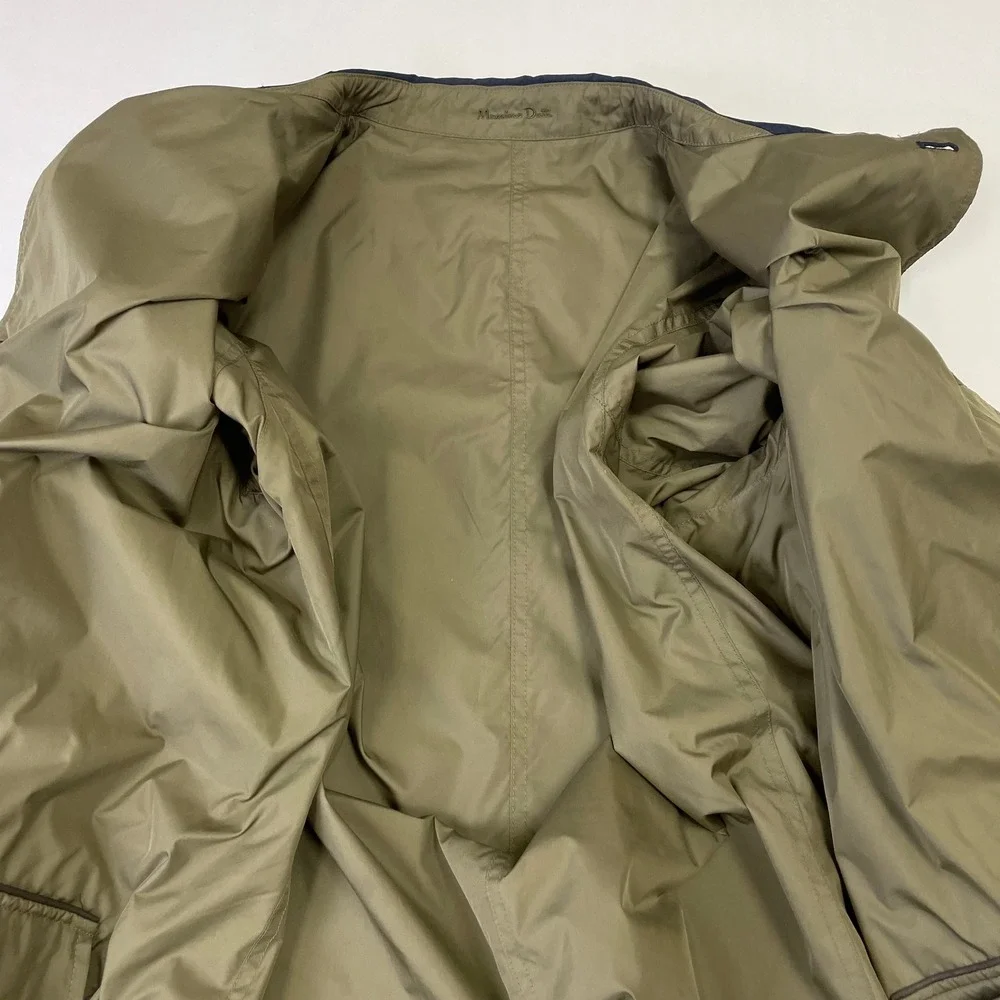 Massimo Dutti Reversible Car Coat Mens XXL Navy Blue Olive Green Jacket